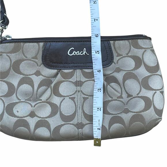 Coach Signature Tan/Brown Wristlet/Wallet with Credit Card Slots - Picture 5 of 11
